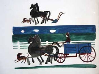 Item #51-0083 Farmer in horse drawn wagon. Jason Schoener