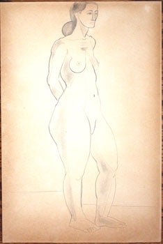 Item #51-0120 Portrait of a Standing Female Nude. Marguerite Zorach, attributed