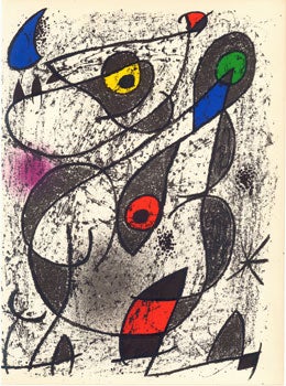Item #51-0137 Lithograph 2 from Miró à l'Encre by Yvon Taillandier. Joan Mir&oacute