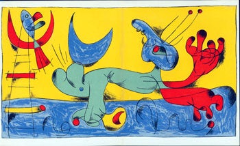Item #51-0138 Plate 7 from Joan Miró (1956) by Jacques Prévert and Georges Ribemont-Dessaignes. Joan Miró.