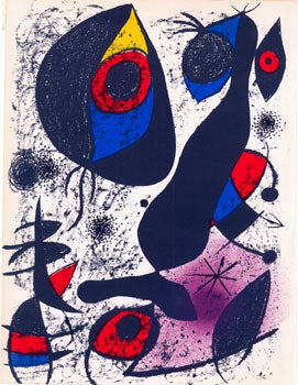 Item #51-0142 Lithograph 1 from Miró à l'Encre by Yvon Taillandier. Joan Mir&oacute