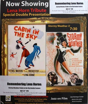 Item #51-0169 Unique poster for Lena Horne Tribute. Lena Horne Double Feature 5/13/10 7PM -...