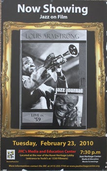 Item #51-0172 Unique poster for the film Louis Armstrong Jazz Journal Live in '59. Feb. 23, ...
