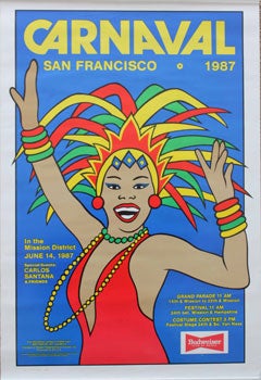 Item #51-0187 Poster for Carnaval San Francisco 1987. Santana