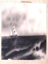 Item #51-0190 A Two Masted Sailing Ship. William Le Roy