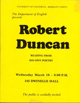 Duncan, Robert - Robert Duncan Reading from His Own Poetry. Berkeley