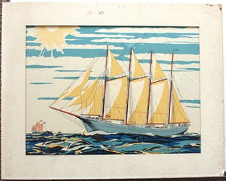 Item #51-0222 A Four Masted Sailing Ship. Edw. A. Wilson