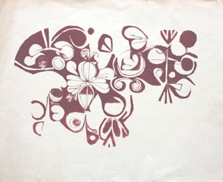 Item #51-0253 Purple lithograph with floral motifs in a collage style. Hayward Ellis King, 1928...