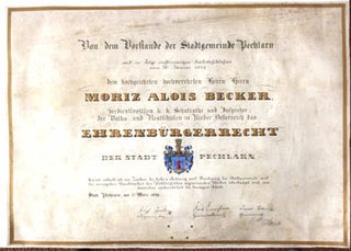 Item #51-0286 Ehrenbürgerrecht : Moriz Alois Becker. Stadt Pechlarn