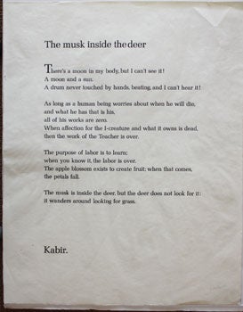 Item #51-0299 The musk is inside the deer, Kabir, Indian Philosopher