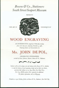 Item #51-0310 The Art & Technique of Wood engraving. Poster. John DePol