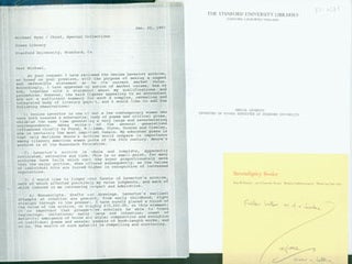 Item #51-0381 Appraisal and correspondence relative to the Denise Levertov Archive acquired by...
