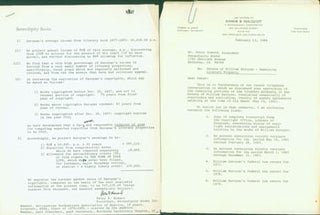 Item #51-0384 Appraisal of the Estate of William Saroyan with related documents. William Saroyan,...