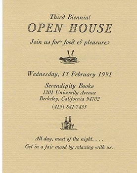Item #51-0451 Serendipity Books. Third Biennial Open House. Peter Howard
