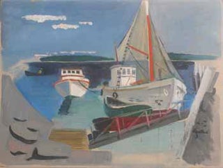 Item #51-0487 Two Fishing Boats at a Dock, Boothbay, Maine. Jason Schoener