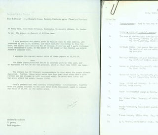 Item #51-0502 Appraisal of the Papers of William H. Gass. William H. Gass, Peter Howard