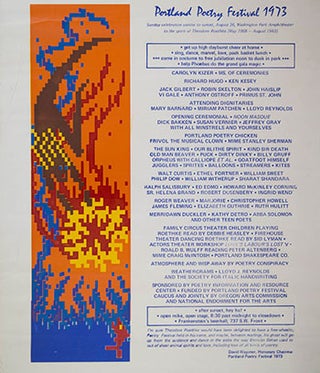 Item #51-0546 Poster for Portland Poetry Festival 1973. Artist for Portland Poetry Festival