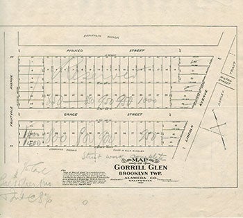 Item #51-0556 Subdivision Map of Gorrill Glen, Brooklyn Twp. [Oakland,] Alameda Co., Cal. P. A. Haviland.