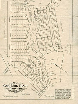 Item #51-0557 Subdivision Map of Oak Park Tract, Oakland,Alameda Co., Cal. E. C. Prather