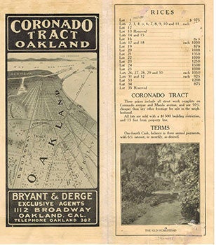 Item #51-0558 Subdivision Map of Coronado Tract, Oakland,Alameda Co., Cal. Bryant and Derge.