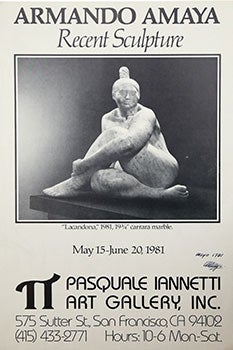 Item #51-0561 Poster for Recent Sculpture Exhibition of Armando Amaya. Armando Amaya