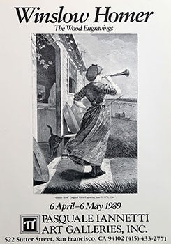 Item #51-0582 Poster for Exhibition of The Wood Engravings of Winslow Homer. Winslow Homer