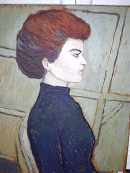Item #51-0606 Woman with Red Hair in Profile (with Girl with Black Beret holding a Doll 51-0607)....