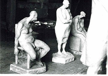 Item #51-0628 Photograph of the sculptures from the la serie del del manicomio. 1987-88. Armando Romero.