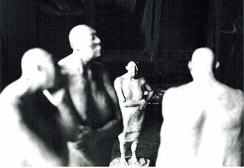 Item #51-0629 Photograph of the sculptures from the la serie del del manicomio. 1987. Armando Romero.