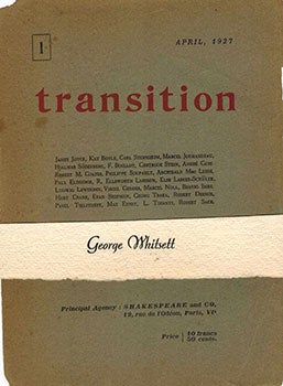 Jolas, Eugene and Elliot Paul (editors) - Transition. ( a Long Run from the Library of George Whitsett, One of the Contributors)