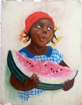 Item #51-0673 Picaninny with Watermelon. R. M. Averitt