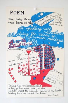 Item #51-0701 Poem aka "The baby Jesus." Ron PADGETT, George Schneeman, Poet, Artist