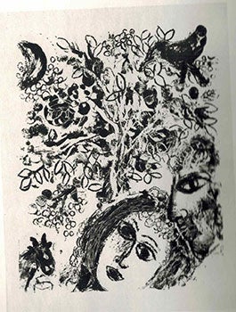 Item #51-0740 Couple beside Tree. Le couple devant l'arbre. Marc Chagall