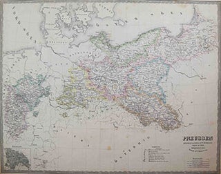 Item #51-0821 Map of Preussen (Prussia). Emil Bærentzen, P. C. Friedenreich, A. Bull