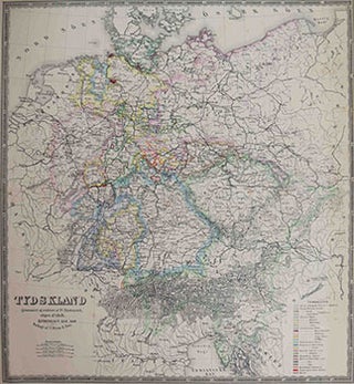 Item #51-0822 Map of Tydskland. Emil Bærentzen, P. C. Friedenreich, A. Bull