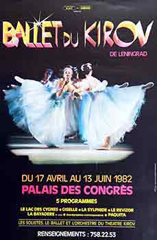 Item #51-0904 Ballet du Kirov de Leningrad. 5 Programmes. 17 avril au 13 Juin 1982. Ballet du Kirov