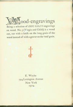 Item #51-0920 SDP and Cross and Initial Letter W. Eric Gill