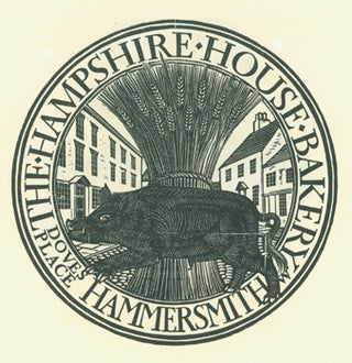 Item #51-0934 Hog and Wheatsheaf or Bakery Bag (for Hampshire House Bakery). Eric Gill
