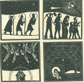Item #51-0943 Adeste Fideles: Three Kings, The Manger, Cantet nunc lo. Eric Gill.