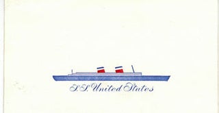 Item #51-0962 Engraved Note cards for the S.S. United States. United States Lines