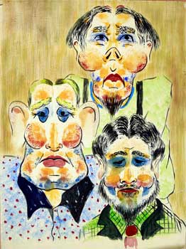 Item #51-1037 Three Men as Clowns. Julian Chapman Wright