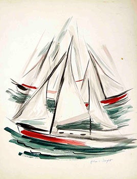 Item #51-1038 Sail Boats. Julian Chapman Wright