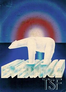 Item #51-1043 Evernice TSF. [Design for a Radio advertisement poster with a polar bear]. Pierre Bellenger.