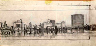 Item #51-1078 View of Lake Merritt, Oakland. Study for a Mural. André Boratko