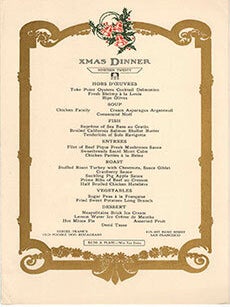 Item #51-1092 Menu at Bergez-Frank's Old Poodle Dog Restaurant, San Francisco, for...