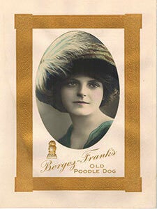 Item #51-1093 New Year's Eve Dinner and Wine List for Bergez-Frank's Old Poodle Dog...