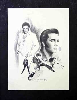Item #51-1099 Five Portraits of Elvis Presley. Glen Fortune Banse