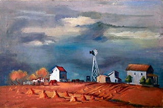 Item #51-1215 Farm Scene in the manner of Edward Hopper. André Boratko