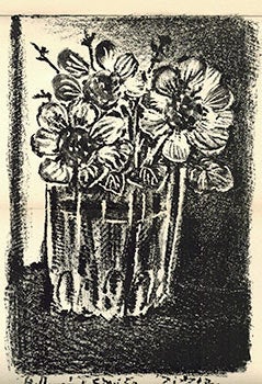 Picasso, Pablo - Fleurs Dans Un Vase (Fleurs in a Vase). Original Lithograph in Batigne, Ren. Une Visite  Vallauris