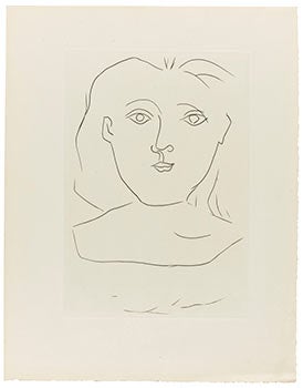 Item #51-1217 Tête de Femme. Original engraving in Valéry and Eluard, Paul, et al. Jours de gloire. Histoire de la libération de Paris. (Georges Bloch's copy). Pablo Picasso.